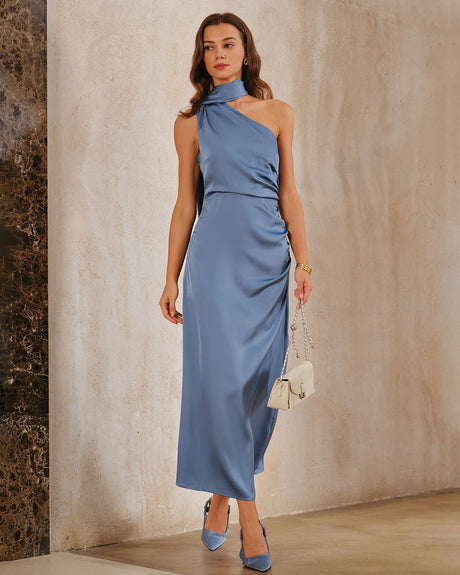 Azahara, Vestido de saten largo con un solo hombro