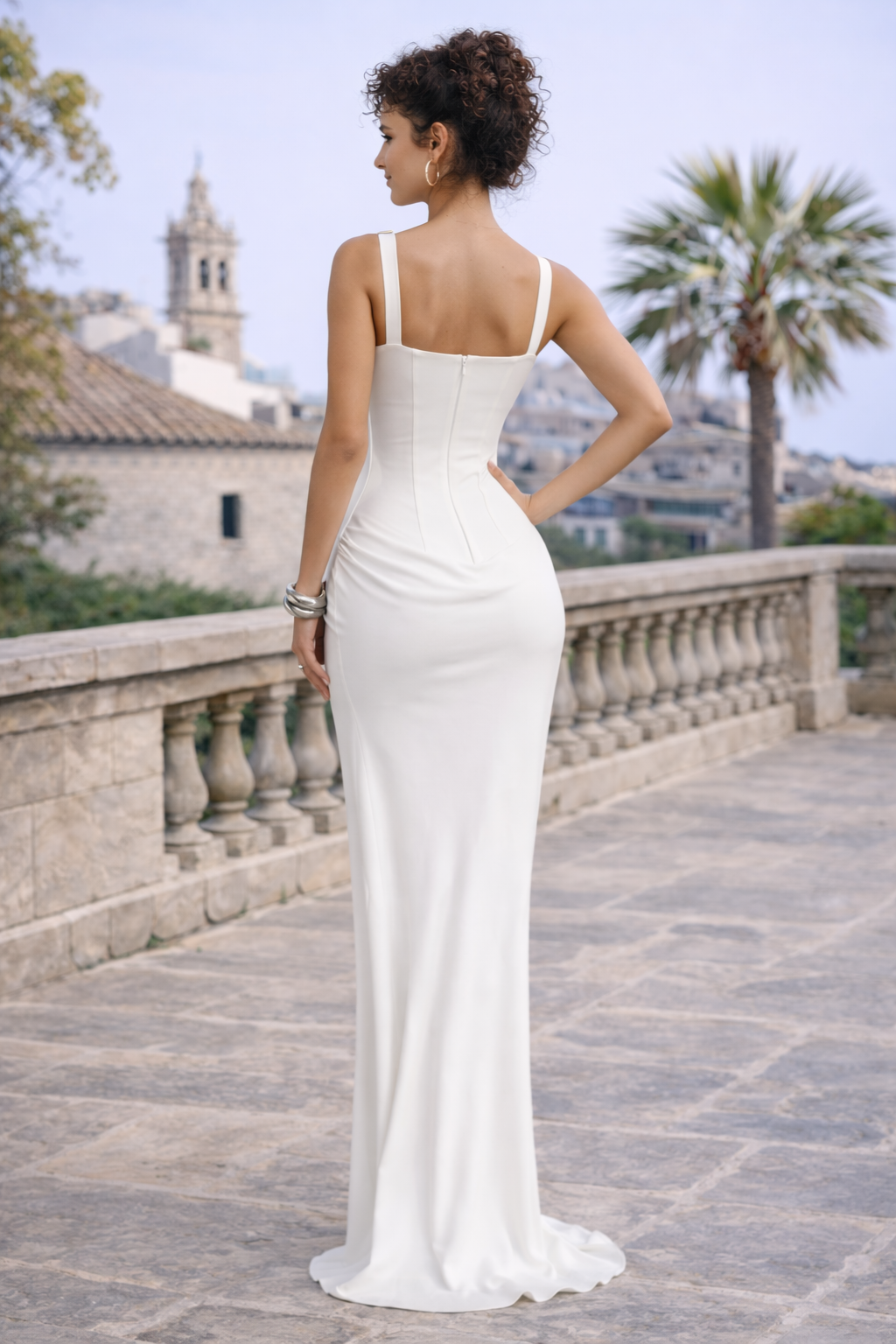 MINERVA-VESTIDO LARGO ESCOTE CUADRADO
